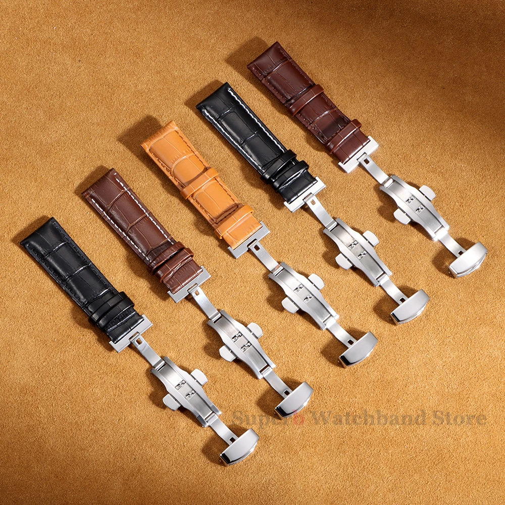 Cinturino in vera pelle 18mm 20mm 22mm 24mm per cinturino vintage Samsung per Huawei Watch Gt2/Gt3 Cintura sportiva con fibbia a farfalla