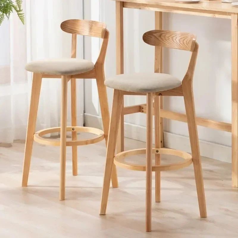 Island Modern Nordic Wooden Design Bar Chairs Ergonomic Interior Living Room Bar Chairs Kitchen Cafe Eetstoelen Home Furniture