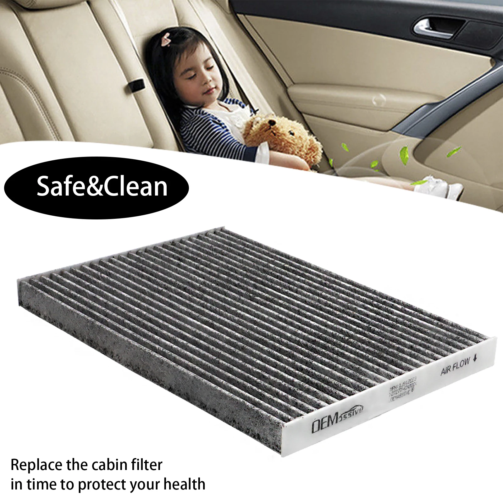 2x Car Pollen Cabin Air Conditioning Filter Activated Carbon For Nissan Qashqai J10 Sentra B16 X-Trail T31 2009 2010 2011 2012