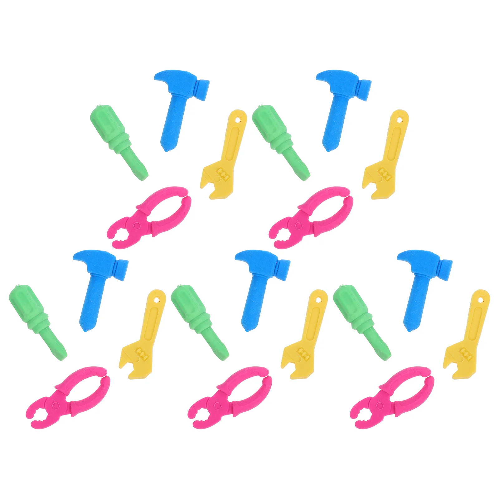 

20pcs Wrench Eraser Tiger Pliers Screwdriver Shaped TPR Material Kids Classroom Supplies Fun Learning Aid Toy Erasers Bulk