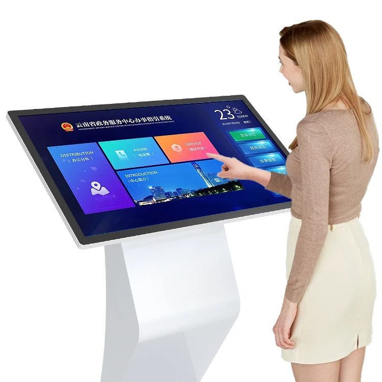 32 - 55 Inch Full HD Floor Standing 4K Interactive Lcd Digital Touch Screen Mall Information Kiosk