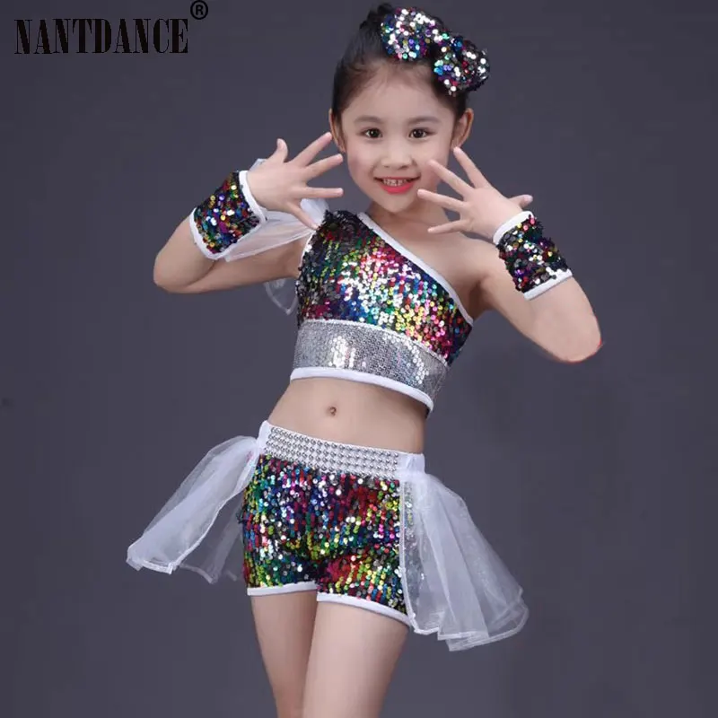Tanzkleidung Mädchen Jazz Dance Street Dance Performance Kostüme Kinder Modern Dance Modell Laufsteg Pailletten Kostüme Röcke