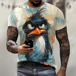 Casual O-neck Short Sleeve T-Shirt Funny 3D Penguin Print T Shirt For Men Street Trend Hip Hop Clothing Fashion Loose Summer Top