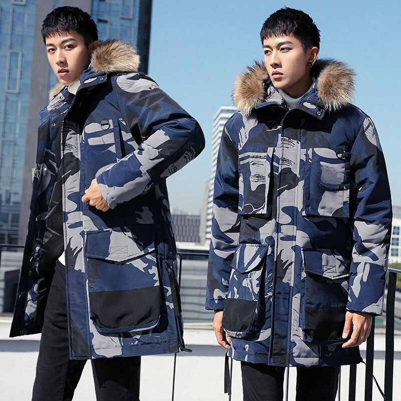 New Big Goose  Down Jacket in Winter Korean Version Youth Long Thick Winter Clothing Daily Casual Warm Fashion Coat down jacket