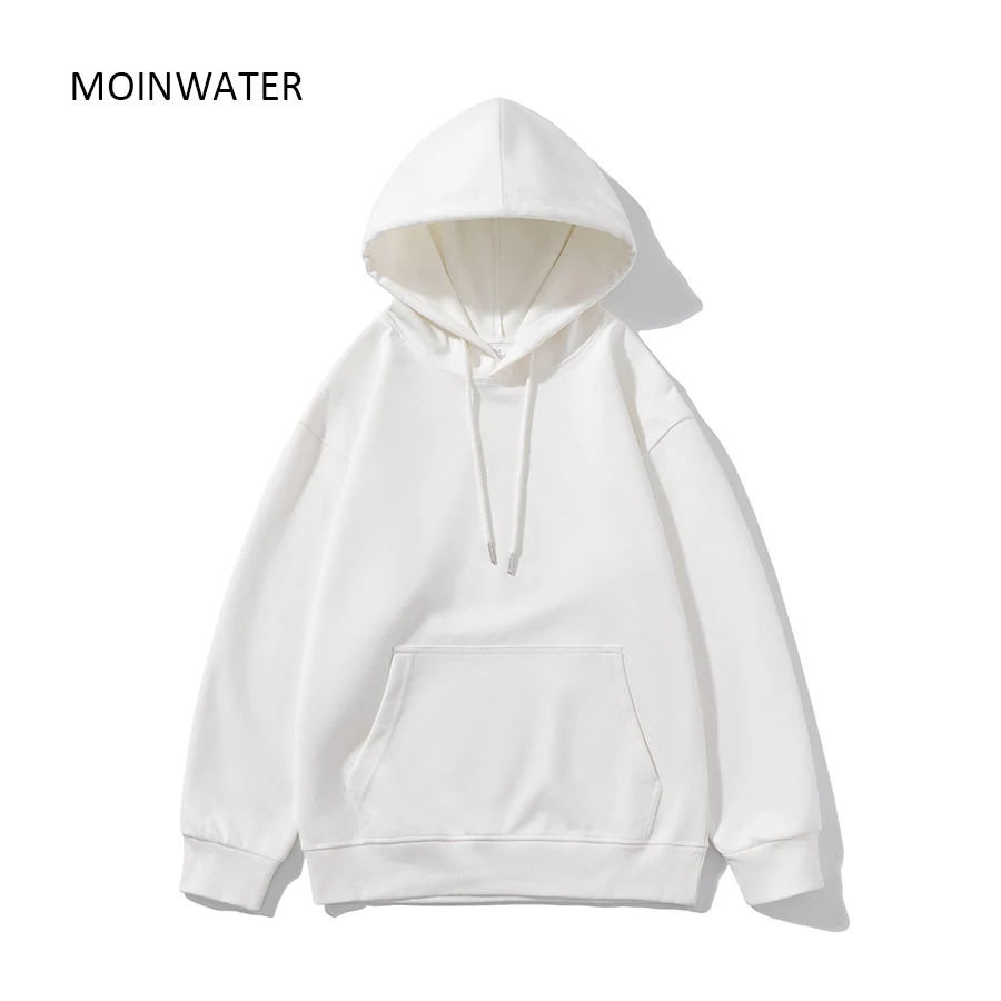 MOINWATER Women New Casual Hoodies Female Streetwear Light Blue Hooded Sproty Sweatshirts Lady Khaki Long Sleeve Tops MH2301