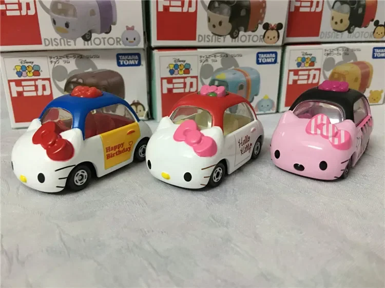 TAKARA TOMY tomica HelloKitty model car KT Cat collection girl gift toy car children\'s Halloween Christmas gift Girl baby girl