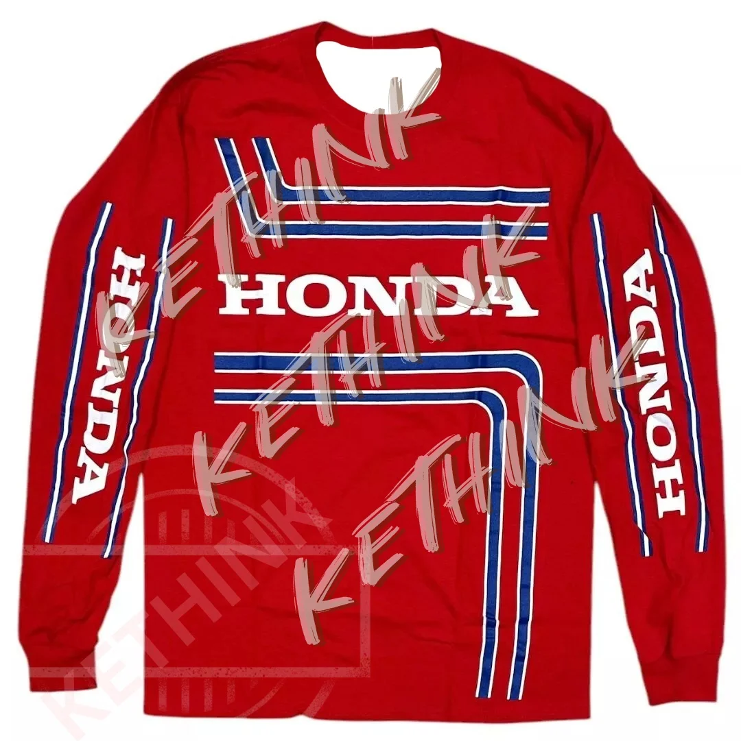 

Лето 2025 г., быстросохнущий трикотаж для мотоцикла Honda с длинным рукавом, дышащая рубашка Y2K для езды на велосипеде по бездорожью и горах