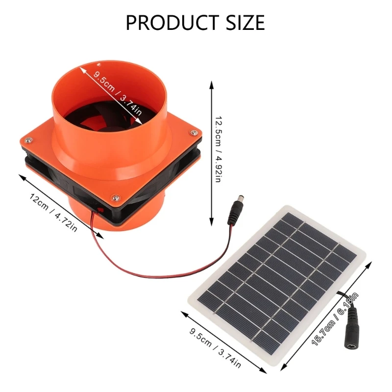 Solars Energy -Drivens Auspuff Lüfter 5W 12V -Designs für mehrere Anwendungen
