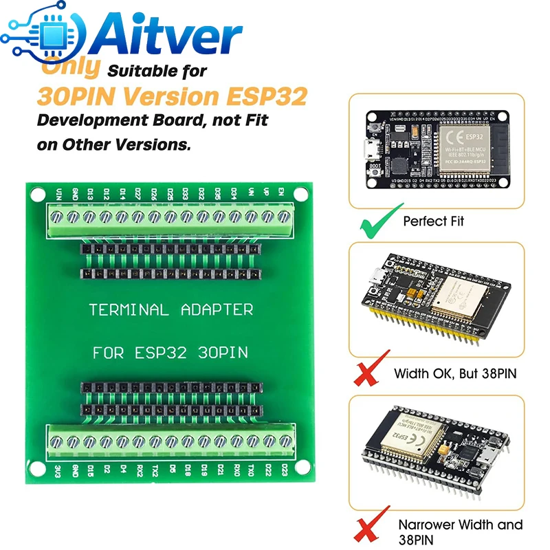 Płytka rozwojowa ESP32 DevKitC 30PIN Type C z płytą rozszerzeń i kablem USB do projektów DIY Arduino ESP32 — zdjęcie produktu 4