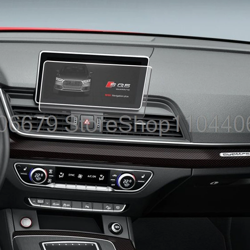 

Car protective Tempered glass screen protector for Audi Q5 2018 2019 2020 Car radio GPS navigation infotainment protective Film