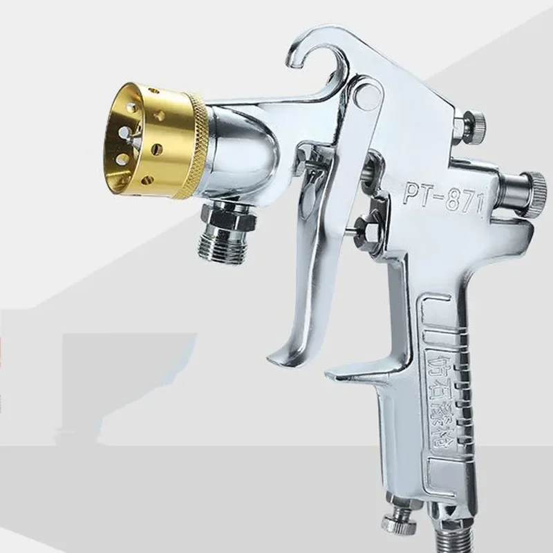 رائجة البيع PT-871 بندقية رذاذ G1/4 G3/8 5L بندقية رذاذ الطلاء الخارجي الطلاء الفولاذ المقاوم للصدأ الحجر الحقيقي الطلاء بندقية رذاذ