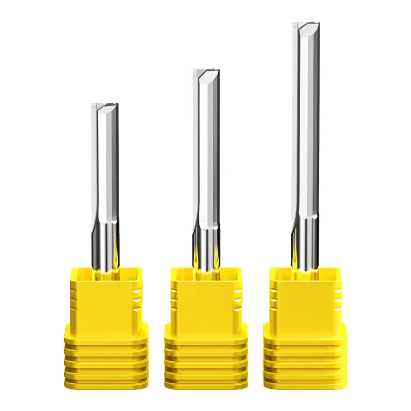 Vsharp Tungsten Carbide 3.175 4 6 8 10mm Shank 2 Flutes Straight End Mill CNC Milling Cutter Hard Wood MDF Engraving Router Bit