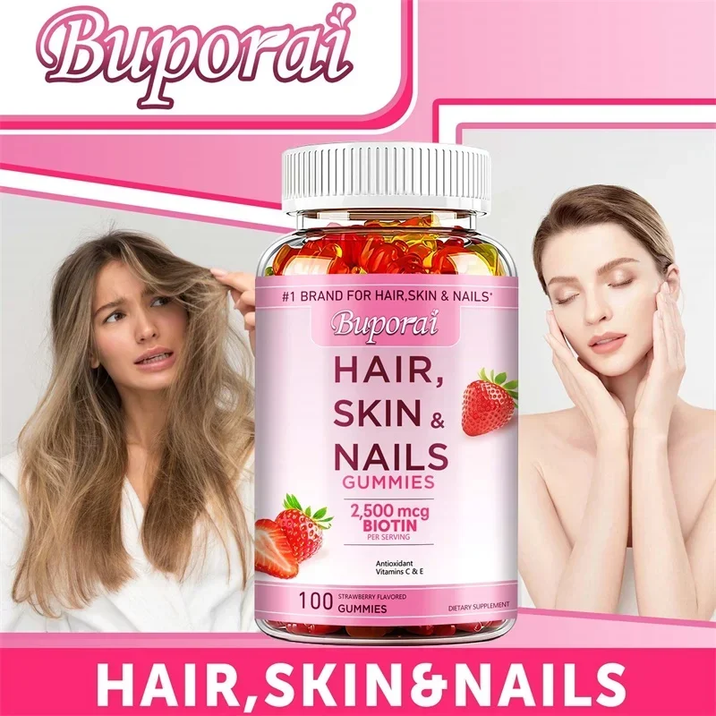 Apoya el cuidado de la piel, las uñas, el cabello, los antioxidantes y el sistema inmunológico, las gomas antioxidantes para el cabello, la piel y las uñas