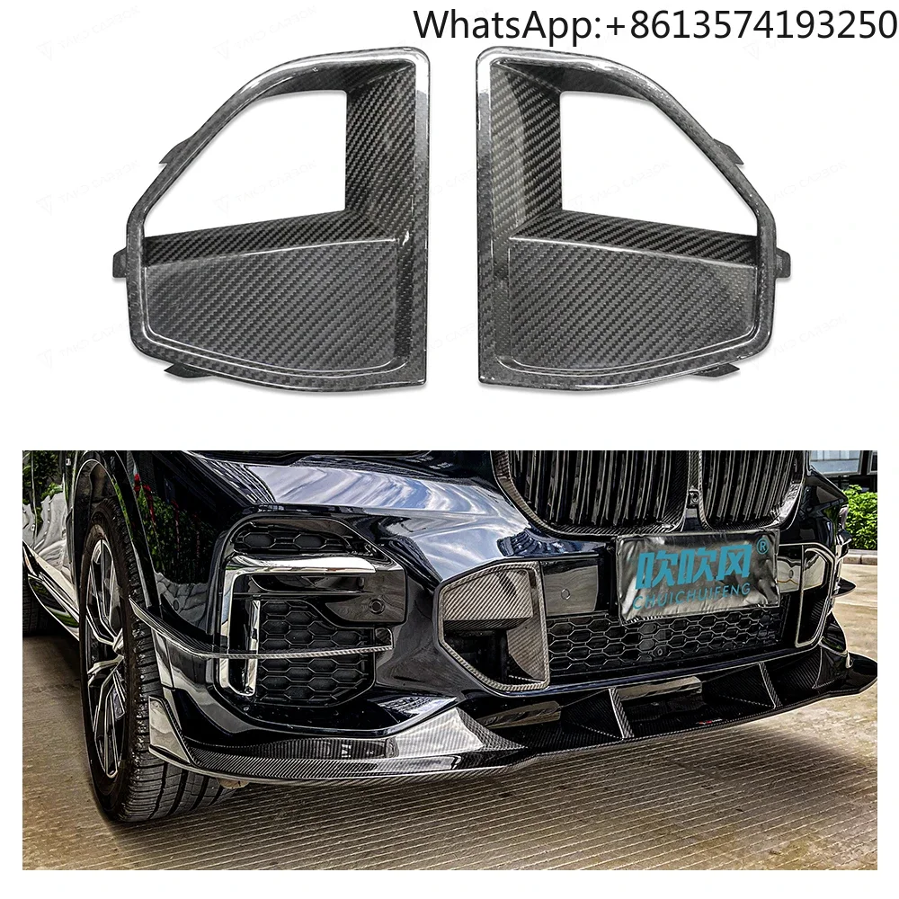 

Dry Carbon Fiber Front Bumper Car Air Vents Diffuserfor for BMW X5 G05 2022-UP air Vent Grills Car Front Spoiler
