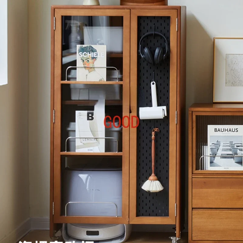 

Nordic Solid Wood Retro Removable Balcony Sweeping Robot Storage Living Room Locker