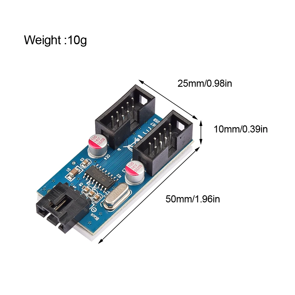 9Pin USB Header Male 1 To 2 Female Extension Splitter Cable 9Pin Connector Adapter Motherboard Interface One Point Two Expansion