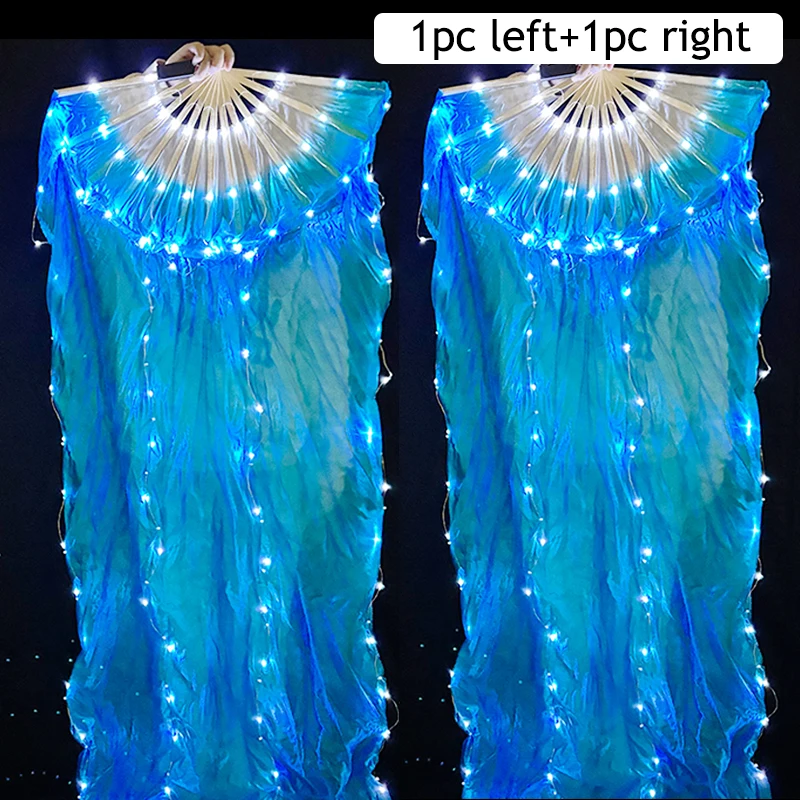 1 paar Links en Rechts 150 cm Lengte Buikdansen LED Fan Gradiëntkleur Zijde Fans Dans Accessoires Stage performance Props