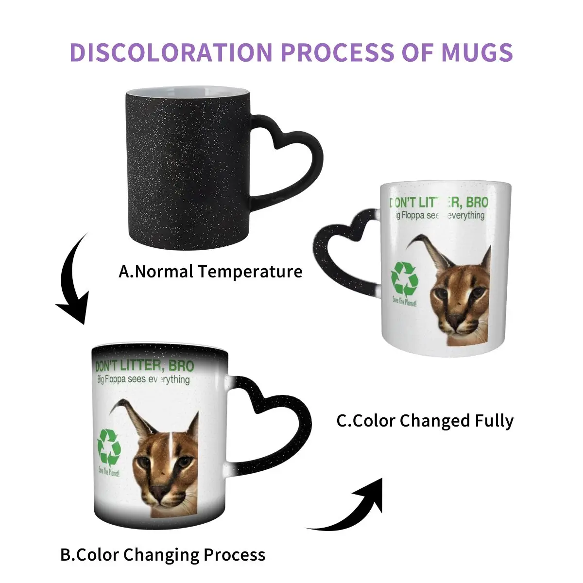 Dont Litter Big Floppa Mug Funny Ceramic Coffee Cups Tea Mugs Milk Cup Drinkware Gifts for Woman Man
