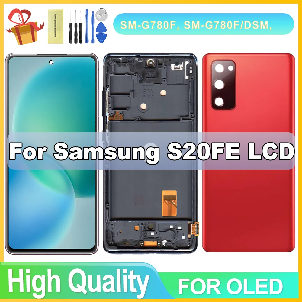 OLED For Samsung Galaxy S20 FE G780F G780F/DSM  G780G LCD Display Touch Digitizer Assembly For S20FE  Screen Replacement