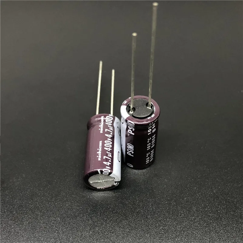 5pcs/50pcs 4.7uF 400V NICHICON PS Series 10x20mm Low Impedance 400V4.7uF Aluminum Electrolytic capacitor