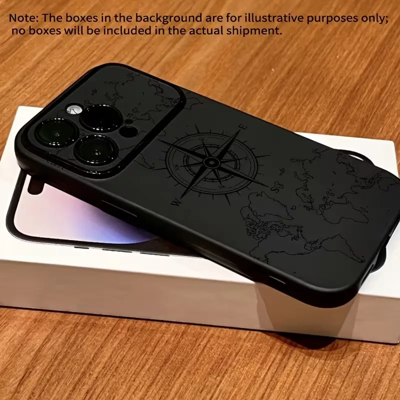 Funda para iPhone 11, 15 16 17 Pro Max 14 13 12 X XS XR Plus Air con patrón de brújula y protección suave 2