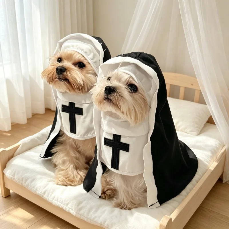 Cat Nun Costume Set For Small Dogs And Kittens Perfect For Halloween Party Cosplay Photoshoot And Funny Dress Up