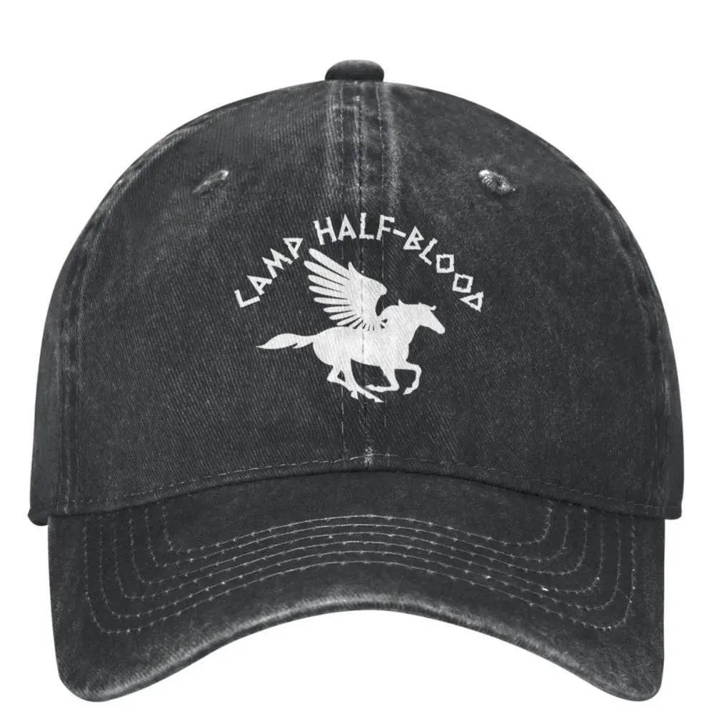 Gorra de Béisbol Percy Jackson Camp Half-Blood con Logotipo Blanco de Pegaso Esqueleto, Gorras de Hip Hop para Hombre y Mujer, Visores Solares