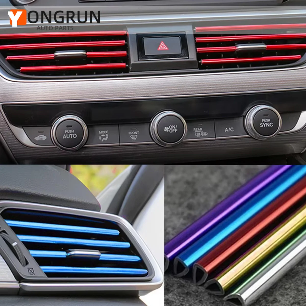 10 stücke Auto Air Outlet Dekorative Streifen Multi-Farbe Auto Klimaanlage Vent Dekorative Streifen Indoor Biegsamen Dekorative Streifen