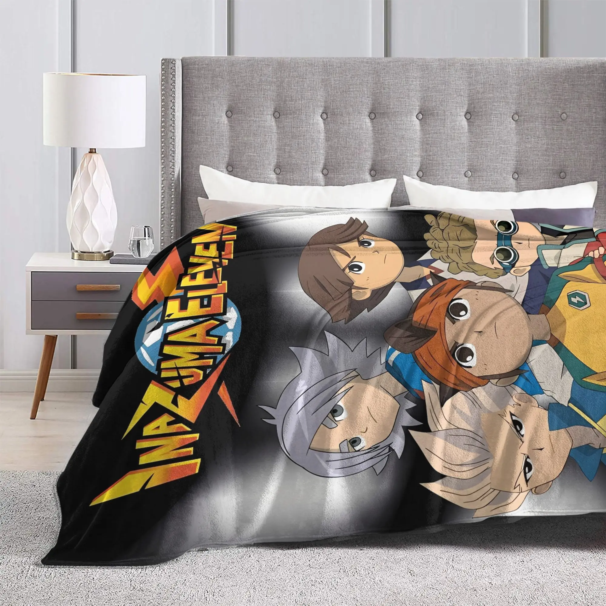 Inazuma Eleven Anime Blankets Flannel Spring/Autumn  Breathable Lightweight Thin Throw Blankets for Sofa Travel Rug Piece