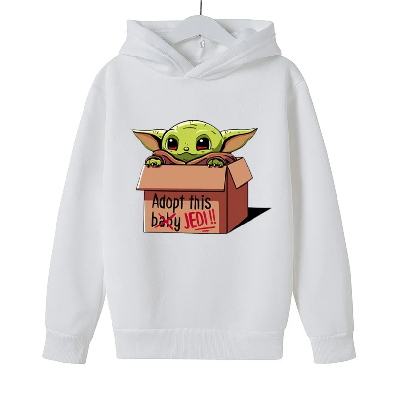 Cute Yoda Baby Printed Hoodies Kids  Daily Comfortable Girls Boys Children Sweatshirts Long Sleeve Autumn Winter Clothes