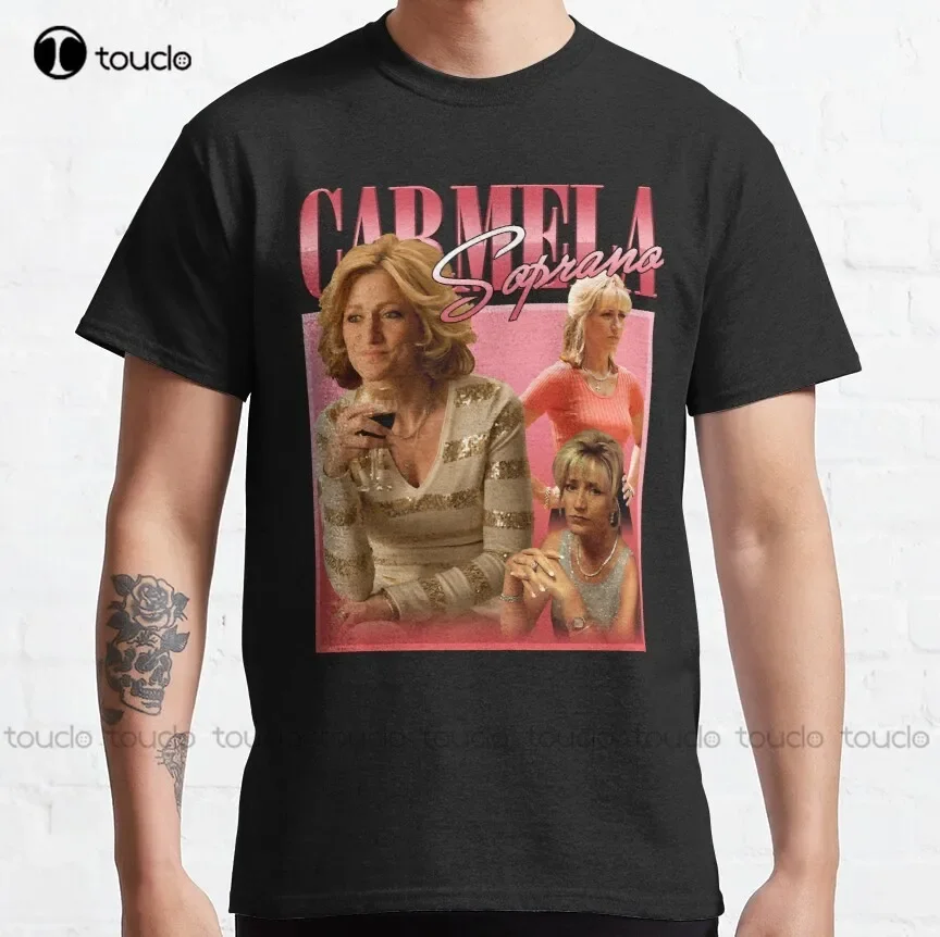 Carmela Soprano Vintage Carmela Soprano Mafia Ispirato Stampato Tee Edie Falco Regalo Per Fan T-Shirt Camicia Da Pesca Da Donna