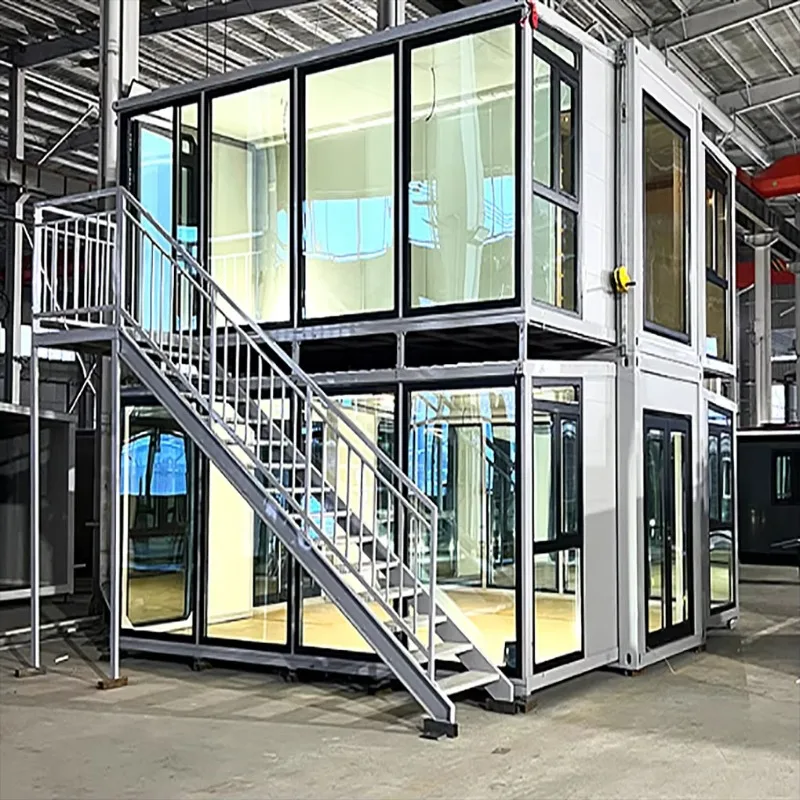 Prefabricated 20ft 40ft Prefab Modular Tiny Portable Cabin Casas Prefabricadas Expandable  Foldable Double-deck Container House
