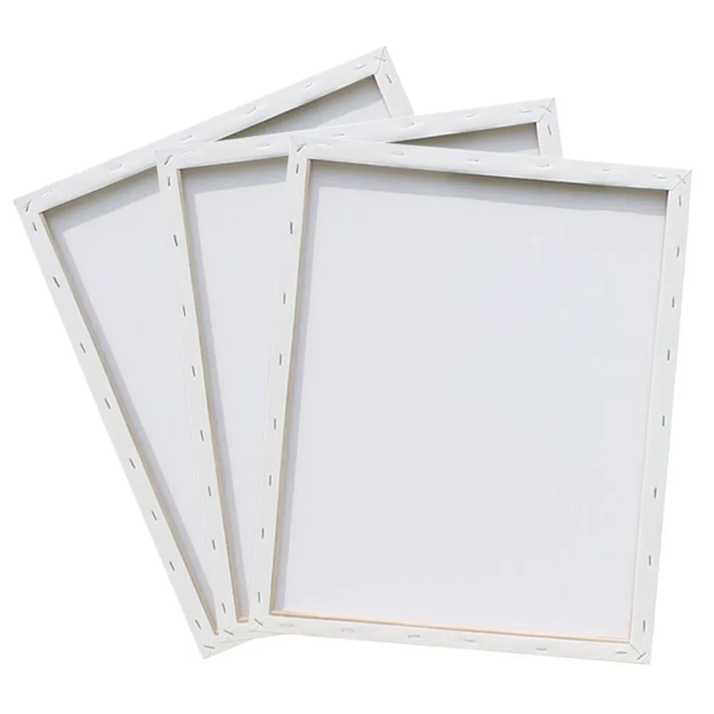 18x24cm Square Cotton Stretched Canvas Panels for Oil Acrylic Gouache Painting Premium Artist Grade Natural Tone Wood Frame
