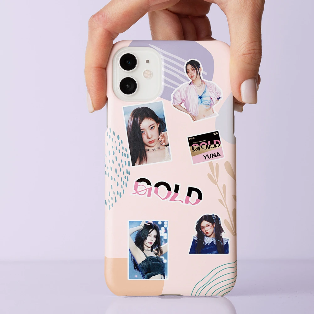 106Pcs KPOP ITZY GOLD Album Sticker Yeji Lia Ryujin Yuna Chaeryeong Figure Photo Decor sticker For Phone Noteboook Computer Cup