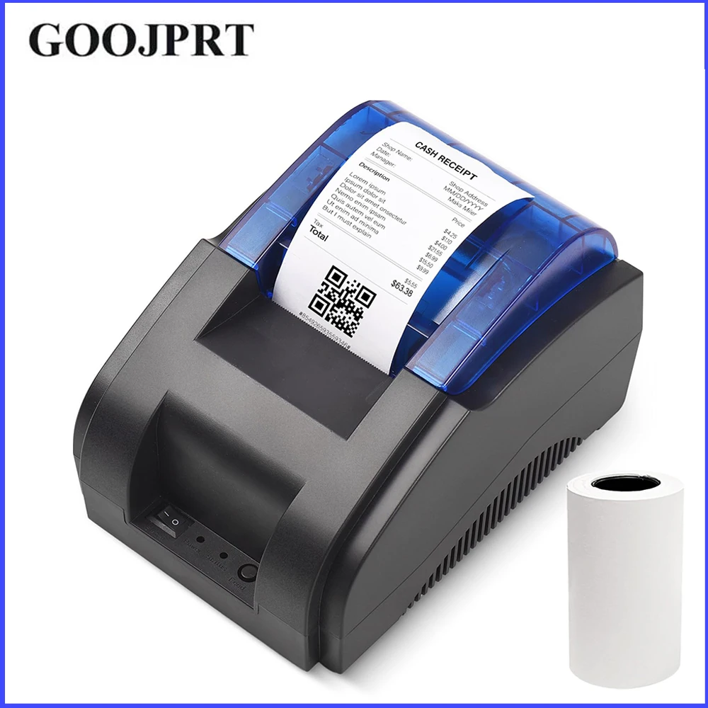 58mm Thermal Receipt Desktop Printer USB&BT Wireless Printer Barcode Logo Printing Kitchen Shop Bill Printing For Mobile Windows