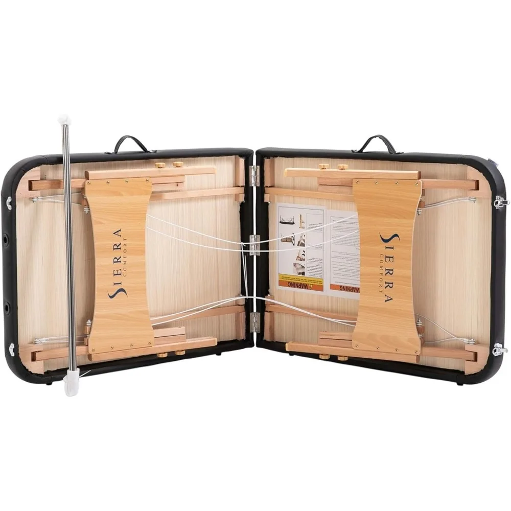 طاولة تدليك محمولة أساسية من سييرا كومفورت، باللون الأسود #4