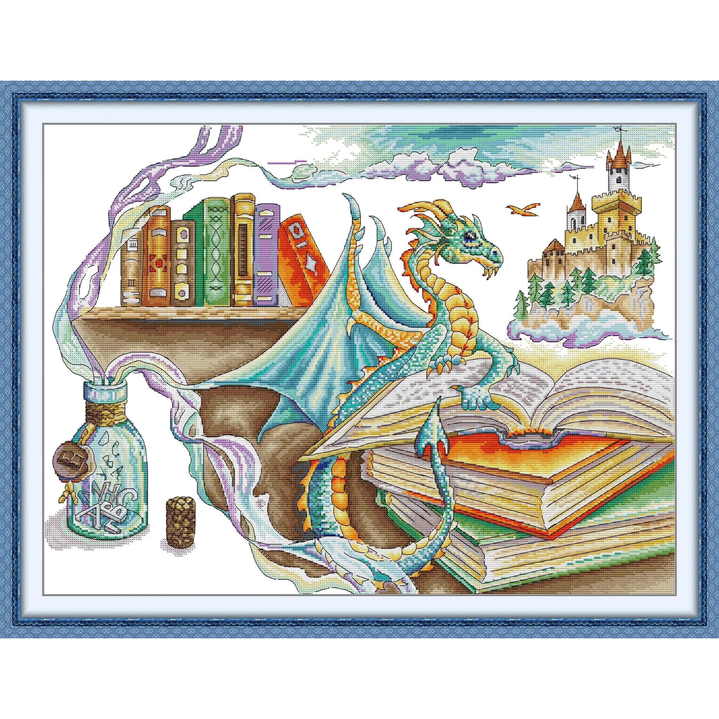 

Joy Sunday New Stamped Cross Stitch Kit,11/14/16CT DIY Easy Pattern Aida Fabric Embroidery Set-