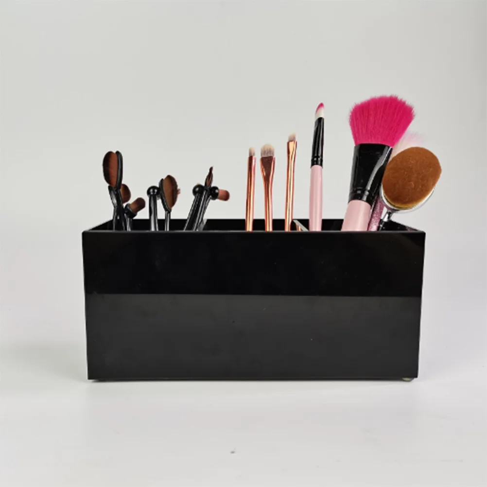 1 قطعة ثلاثة مقصورات الاكريليك فرشاة للمكياج صندوق تخزين منظم لكريم قلم الحواجب أقلام أحمر الشفاه علامات #3