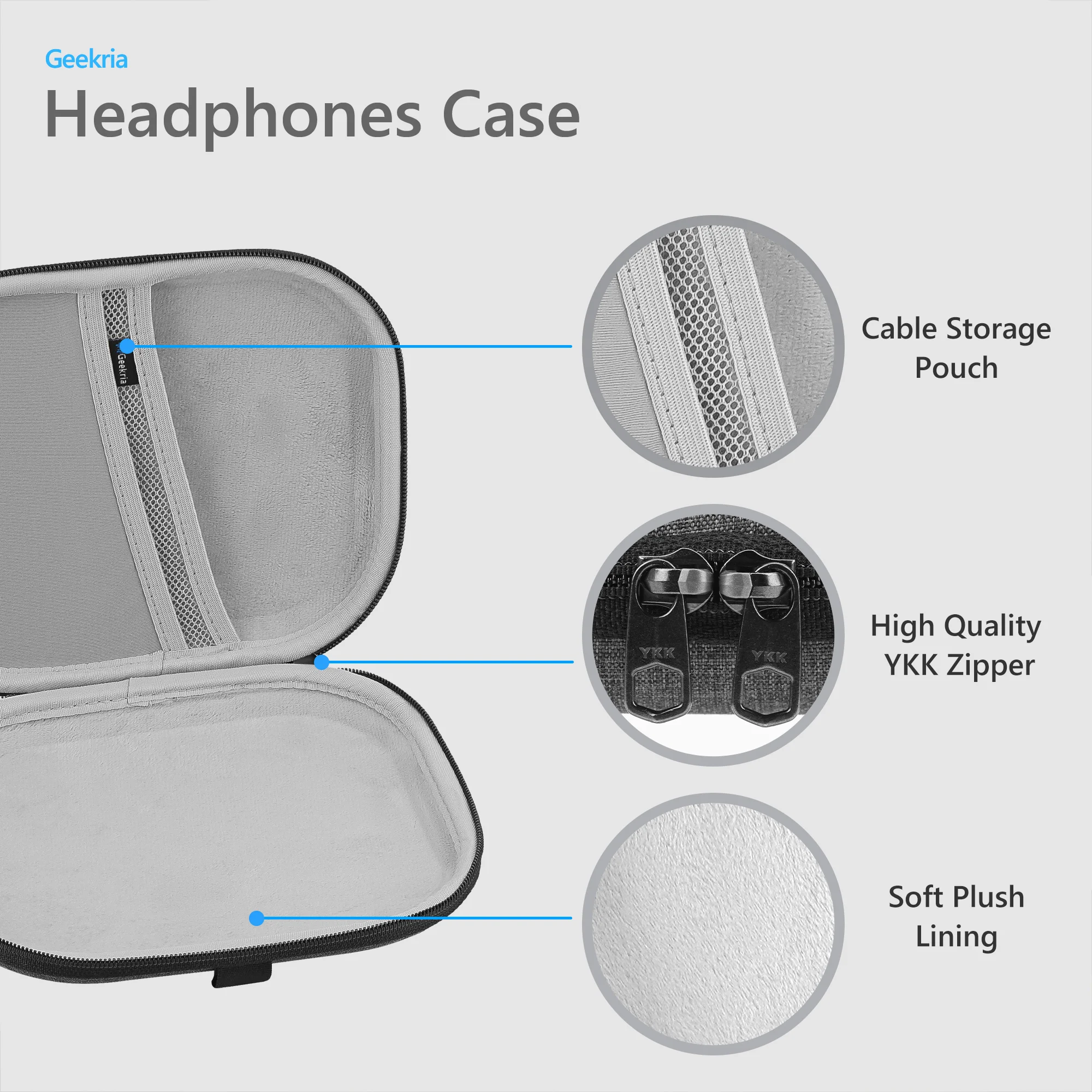 Geekria Shield Headphones Case Compatible with Sony WH-CH520/CH510, JBL Tune 510BT, AKG Y50BT and More