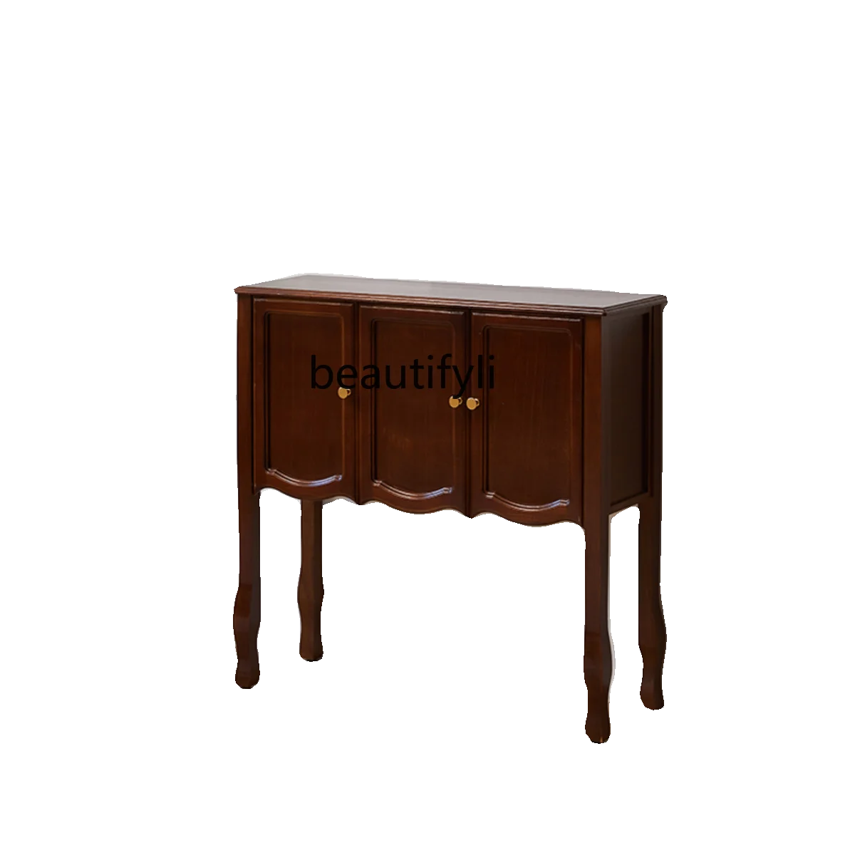 Retro Entrance Cabinet Pastoral Four-Door Dining Side Wine Cabinet Carved Decoration B & B Home Cabinet