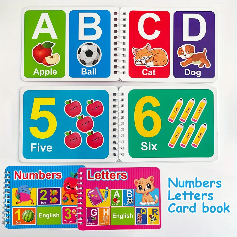 English Alphabet Flash Cards for Kids Homeschool Learning 26 Letters Math Number Montessori Educational Flashcards Teaching Aids