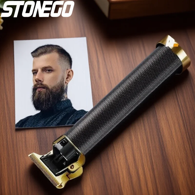 Cordless Rechargeable Electric Hair Clipper Trimmer Beard Grooming Kit with T Blade Guide Comb for Men Home Salon Barber Use