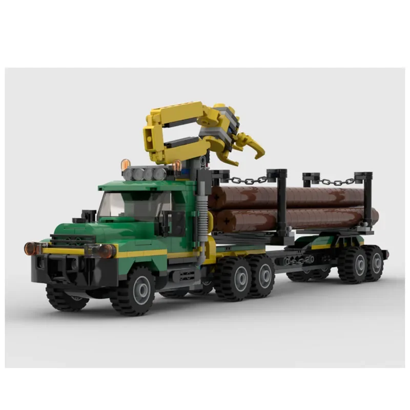 MOC-74740 Heavy Duty Forest Logging Truck, Assembly Splicing Building Blocks, Modelo 500, Peças, Brinquedos para Crianças, Presentes