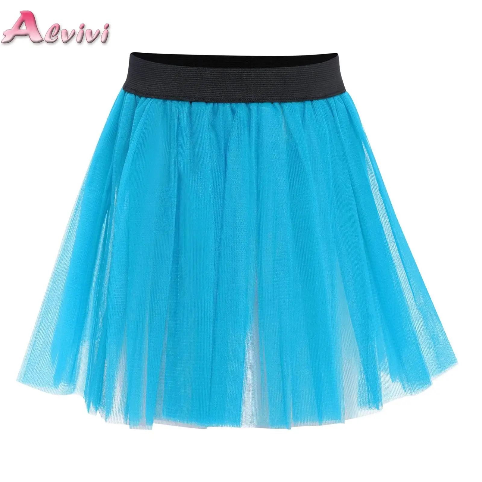 

Kids Girl Elastic Waistband 3-Layer Tulle Tutu Skirt for Birthday Theme Party Ballet Dance Stage Performance Ballerina Dancewear