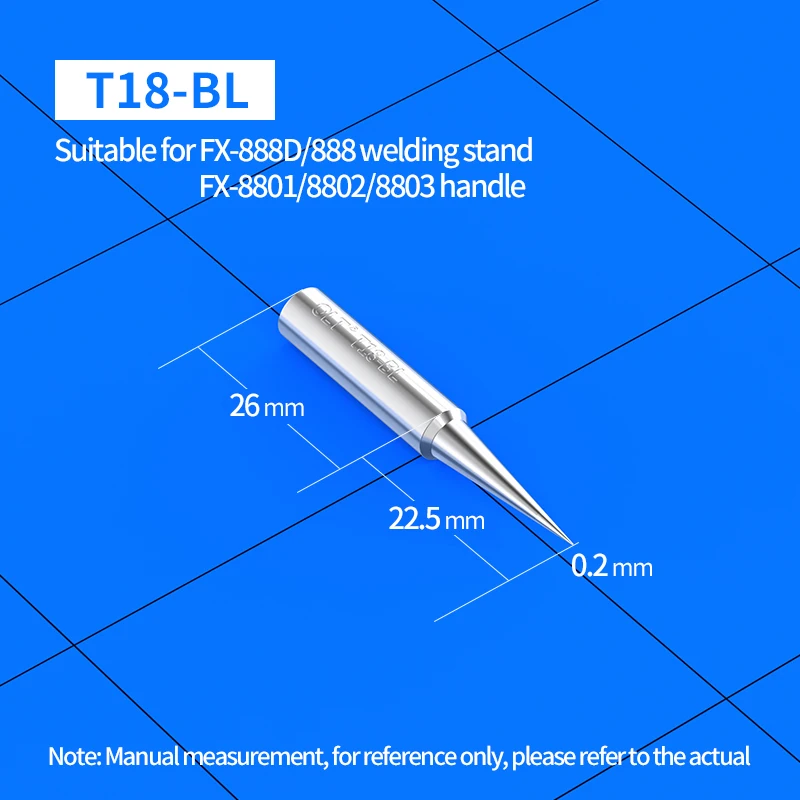 Pointes de fer à souder T18 T18-D08 D12 D16 D24 B K I S4 BL BR02 pour HAKKO FX-888 FX-888D FX-8801 FX-600, poignée en fer sans plomb