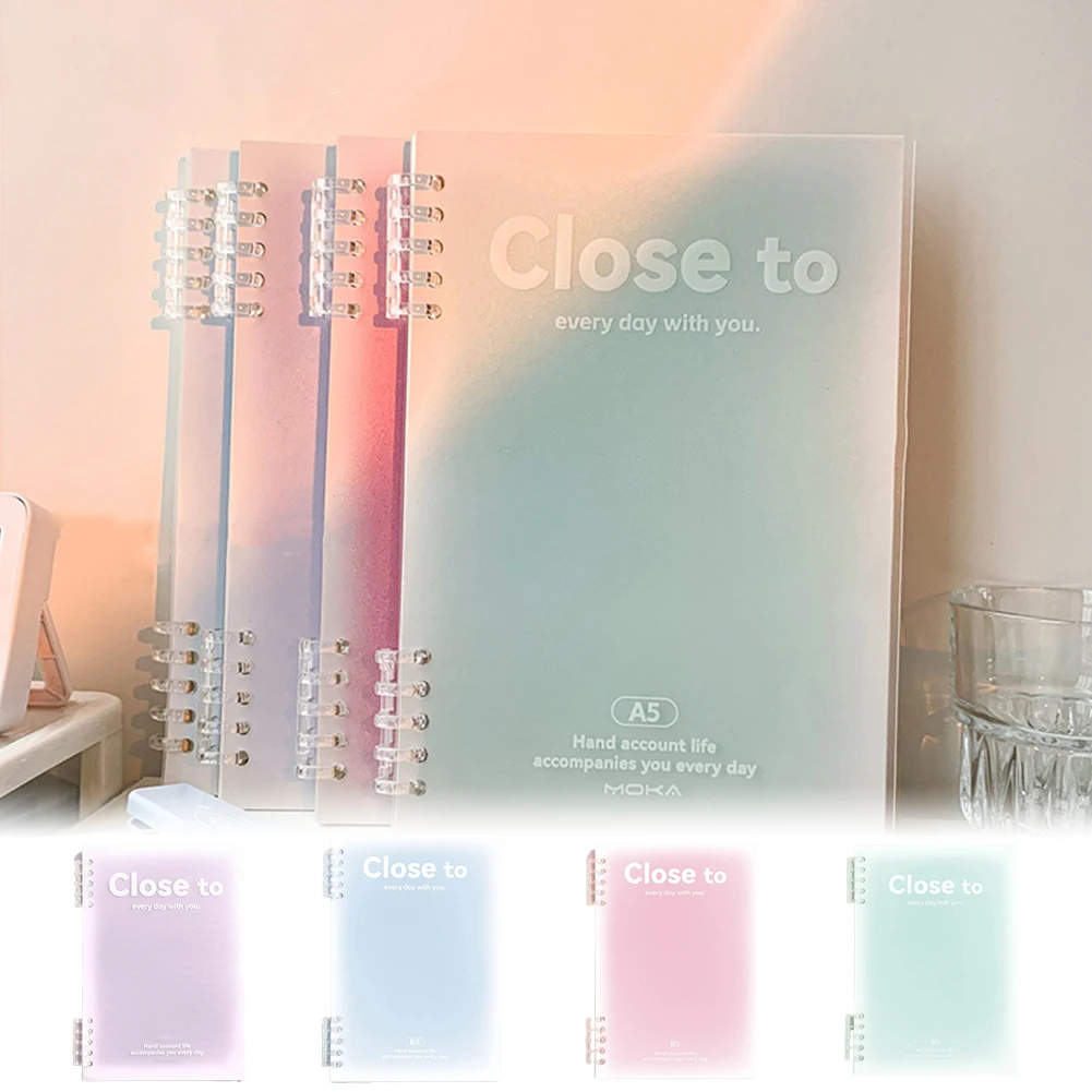 

A5/B5 Spiral Coil Notebook 60 Sheets Simple Gradation Memo Journal Diary Notebook Spiral Design for Students Stationery Office