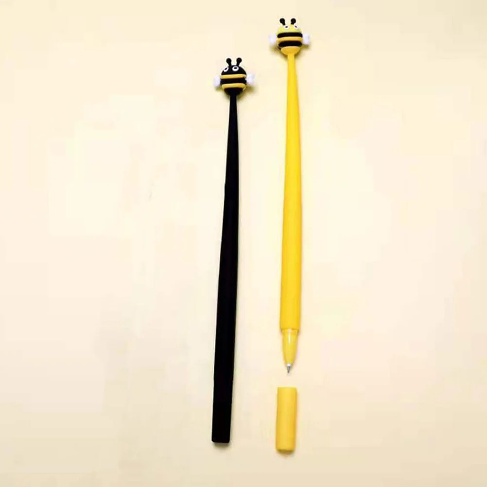 

2pcs Neutral Pens Silicone Bee Shaped Gel Pen 0.5Mm Fine Tip Smooth Writing For Students Office School Stationery Decor