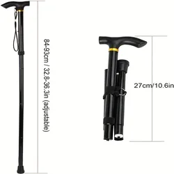 Walking Stick Telescopic Baton Hiking Trekking Poles Aluminum Alloy Metal Folding Cane Crutches Pole For Elderly People 2024 NEW