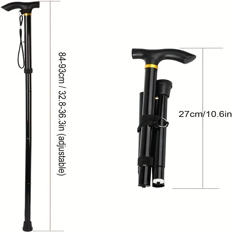 Walking Stick Telescopic Baton Hiking Trekking Poles Aluminum Alloy Metal Folding Cane Crutches Pole For Elderly People 2024 NEW