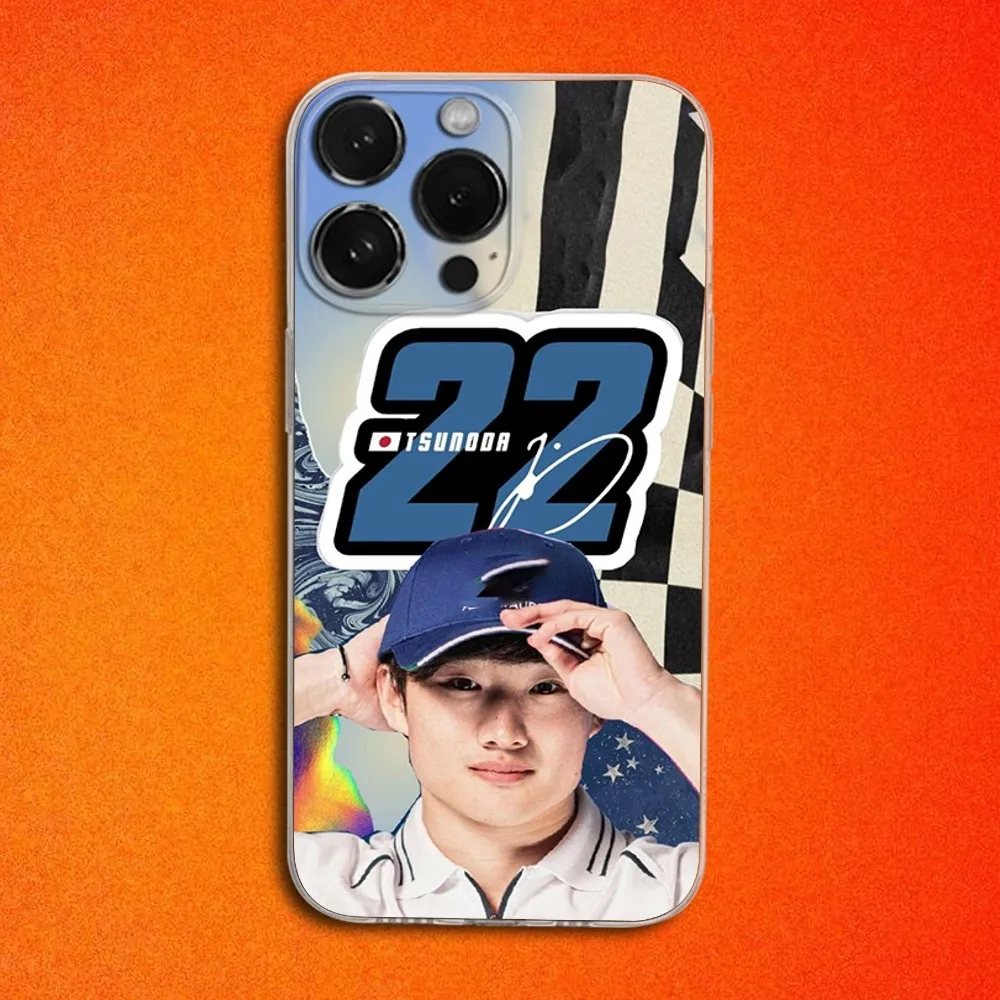 حافظة هاتف Y-Yuki Tsunoda 22 لهواتف iPhone 16,15,14,13,12,11 Plus,Pro,Max,XR,XS,X,Plus,SE,غطاء ناعم شفاف صغير